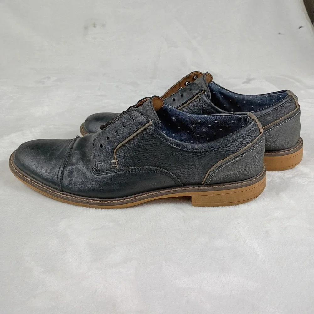 Hawker Rye Dress Shoes‎ Mens 10.5 Black  Cap Toe Leather Oxford